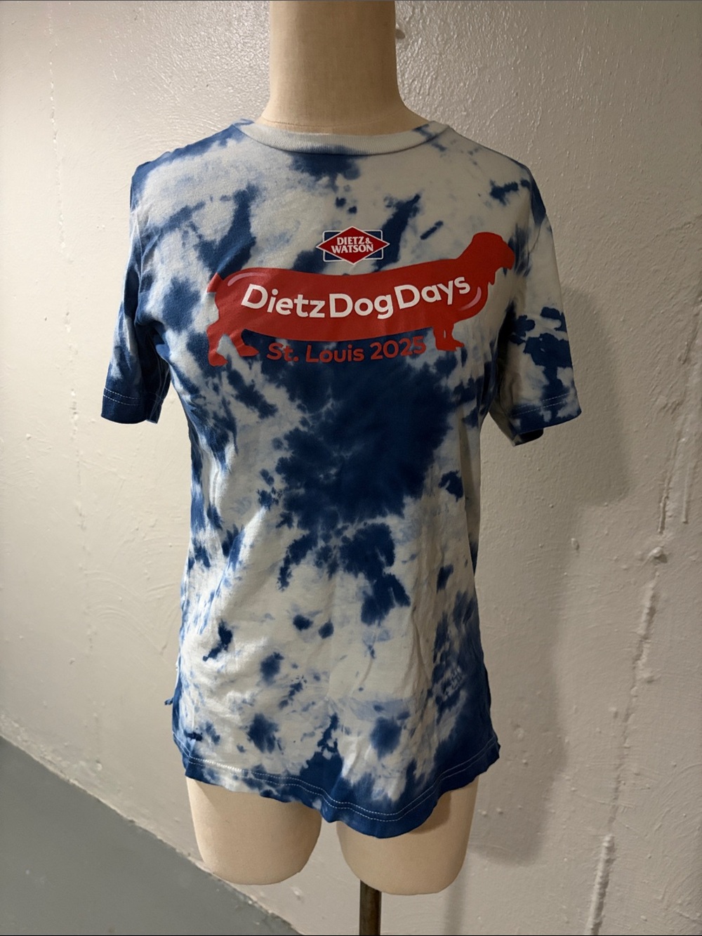 Bella Canvas Blue and White Tie-Dye Dietz Dog Days Short Sleeve Tee